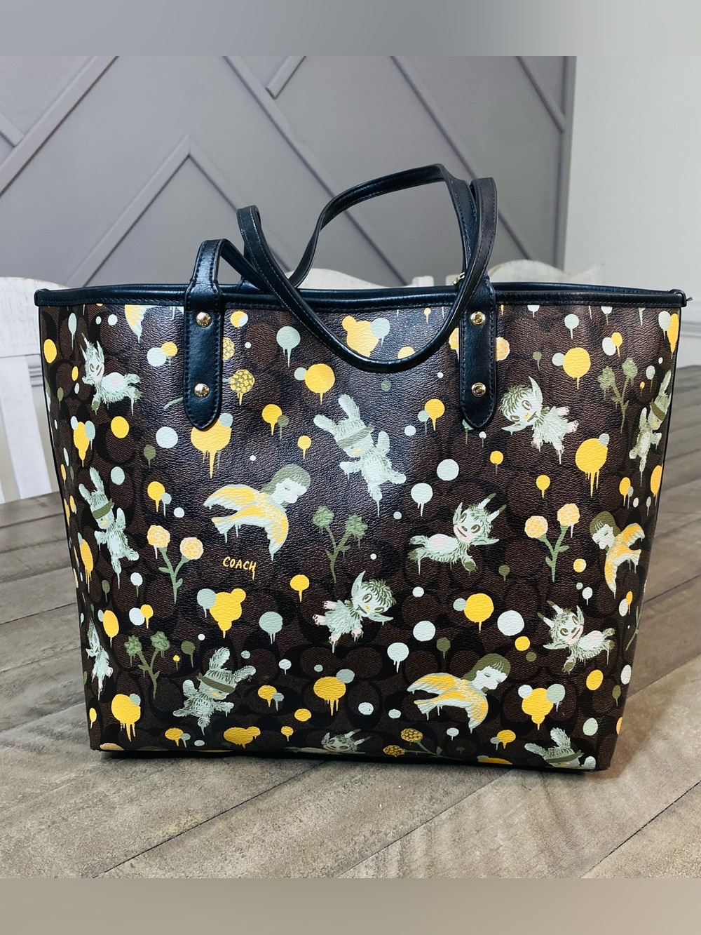 Coach x Gary Baseman Limited Edition "Secret Order" Reversible City Tote - Picture 6 of 8